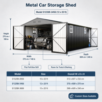 Abri de voiture préfabriqué 10x20-13x20 en acier, abri pour véhicules à toit en apice, bâtiment de stockage métallique, vente en gros du fabricant