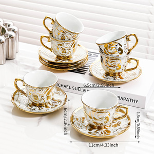 จานเซรามิกดีไซน์มินิมอลขายดี พร้อมชุดแก้วกาแฟด้ามจับหลากสี ปรับแต่งได้ เหมาะสำหรับงานปาร์ตี้และโรงแรม - Product Image 2