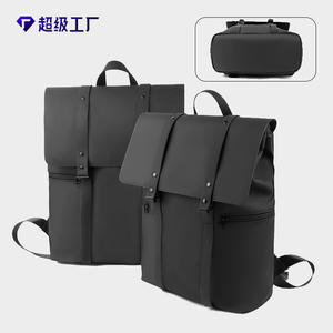 Mochila de Viaje Unisex Super Factory para Negocios, Color Negro Mate, Transpirable, con Compartimento para Portátil, Correas de Hombro, Color Sólido - Product Image 2