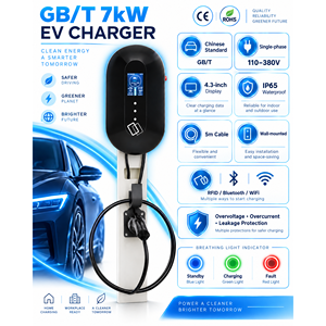 Stazione di Ricarica EV da Parete 7kW Standard GB/T 32A Caricatore Intelligente per Veicoli Elettrici con Schermo da 4,3 Pollici APP RFID per <span class=keywords><strong>Auto</strong></span> Cinesi - Product Image 1