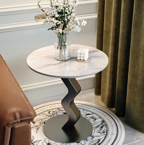 Tavolino Laterale in Marmo per Soggiorno Creativo, Tavolino da Caffè Moderno Minimalista, Tavolino d'Angolo di Lusso in Ferro Battuto di Alta Gamma - Product Image 5