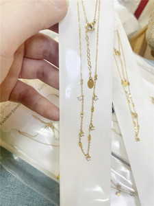 Collier ras du cou pour femme SP Minimalist Korean en acier inoxydable plaqué <span class=keywords><strong>or</strong></span> 18 carats avec pendentif cube et zircon - Product Image 6