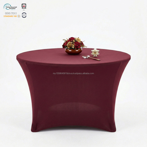 Housse de table ronde extensible en spandex épais 300 GSM, bleu marine, 90 pouces, imperméable, écologique, personnalisable pour fêtes - Product Image 1