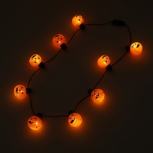Collier citrouille LED lumineux pour Halloween, la remise des diplômes, la fête des pères, avec logo personnalisé pour la vente en gros - Product Image 3