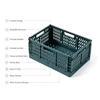 Caisse de rangement pliable en plastique, empilable, portable, mini panier organisateur en plastique pour la maison, le bureau, la cuisine, le rangement des articles divers