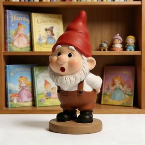 Figura de Gnomo Divertida Pintada a Mano en Poliresina, Estatua de Jardín Creativa Personalizada, Sentada en un Tocón de Árbol, Regalo - Product Image 6