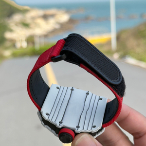 Reloj Automático de Fibra de Carbono para Hombre, Estilo RM, Resistente al Agua, con Correa de Tela Roja - Product Image 6