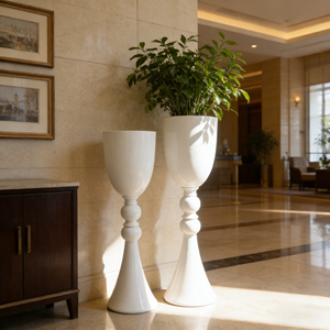 Fioriera da terra contemporanea a forma di colonna a sfera, leggera e resistente, in fibra vegetale, <span class=keywords><strong>per</strong></span> decorazioni di matrimoni ed eventi - Product Image 1