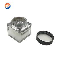 Emballage carré de soins de la peau Pot de placage cosmétique vide 1 oz 60ml clair avec couvercle noir doré