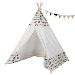 Tente <span class=keywords><strong>tipi</strong></span> populaire en toile pour bébés et enfants, jouet sportif, respirante, portable, pour jouer, camper, salon - Product Image 1