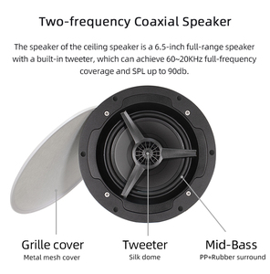 Haut-parleur de plafond intelligent WiFi Bluetooth 60W, actif, <span class=keywords><strong>Hi</strong></span>-<span class=keywords><strong>Fi</strong></span>, compatible AirPlay, DLNA, <span class=keywords><strong>Spotify</strong></span>, Tidal - Product Image 2