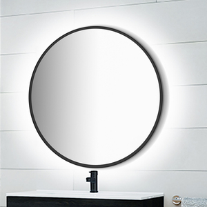 EMUCA specchio di lusso di 80 cm di diametro con illuminazione decorativa a LED e cornice nera in alluminio e vetro 5150820 per alberghi - Product Image 2