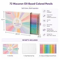 72 crayons de couleur à base d'huile couleur macaron pour l'école et le bureau, fournitures d'écriture et de correction, stylos de dessin pour artistes