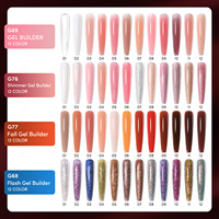 JTING Gel Builder Terbaru 12 Warna untuk Kuku 4 Koleksi Shimmer Flash Building Gel Nail Polish Bebas Hema OEM Kotak Kustom Gratis