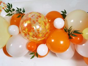 Guirlande de ballons <span class=keywords><strong>orange</strong></span>, jaune et blanc Little Cutie avec feuilles de saule artificielles, décoration de fête pour baby shower sur le thème du soleil et des fruits <span class=keywords><strong>mandarine</strong></span> - Product Image 3