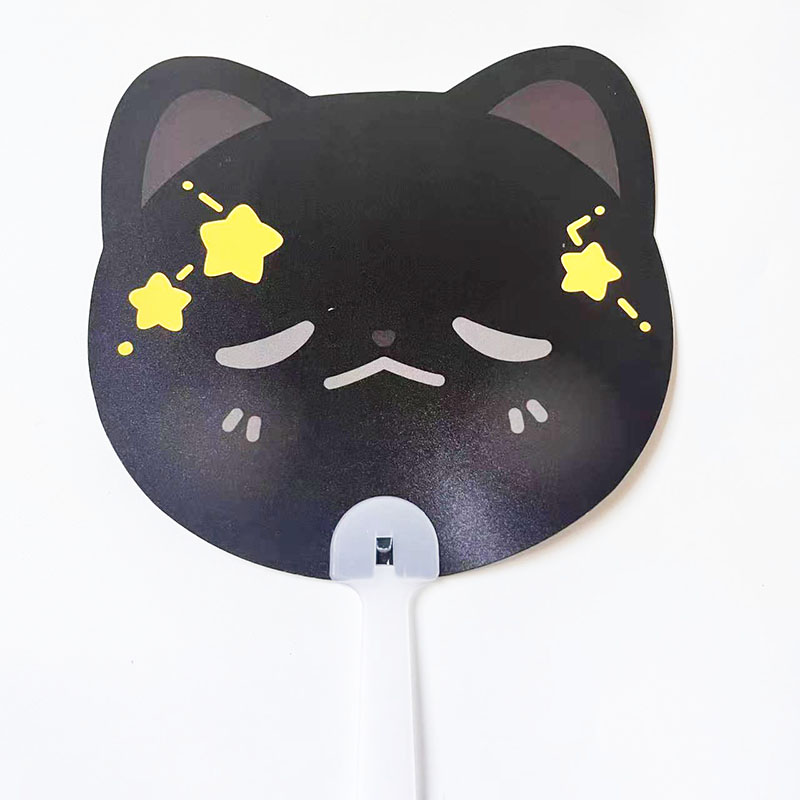 Детский ручной вентилятор, портативный круглый пластиковый вентилятор, мультяшный или индивидуальный дизайн, для летнего рекламного подарка