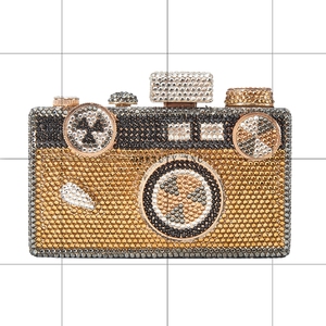 Women Vintage <b>Camera</b> Crystal Evening <b>Bag</b> Dazzling Rhinestones Clutch Purse Chic Handbag for Wedding Guest Theme Party - Product Image 1