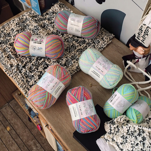Fil mélangé de coton et de <span class=keywords><strong>laine</strong></span> peignés à 4 plis-Ensemble de pinces à cheveux tressées DIY, partie douce, boules de <span class=keywords><strong>laine</strong></span> teintes, fil acrylique tissé à la main - Product Image 3