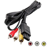Câbles audio vidéo Av pour console de jeux vidéo Snes/n64 Cordon métallique de 6 pieds Câble Rca Tv Av Lead Line pour Nintendo 64/gamecube Câble Av