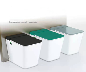 Pour Empolo moderne pied chasse électrique en céramique salle de bain WC sans réservoir pas de citerne double chasse impulsion <span class=keywords><strong>toilette</strong></span> carré Automatique Toilett - Product Image 3