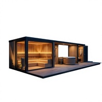 Ruang Terapi Sauna Luar Ruangan dan Cold Plunge Terpadu dengan Sauna Uap, Shower, dan Chiller