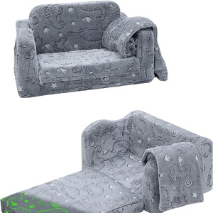 <b>Kids</b> <b>Sofa</b> Foldable Memory Foam Grey Pink Luminous Design For 3 Years And Above - Product Image 1