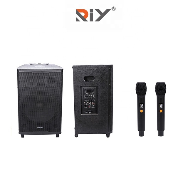 PL-4415B Pro Karaoke Speaker Portable Trolley Speaker with Dual Handheld 10/12/15 Inches Active Speaker for Home Entertainment