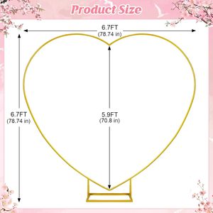 Arco di Palloncini a Forma di Cuore in Ferro Dorato da 2m di Diametro per Decorazioni di San Valentino e Matrimoni - Product Image 2