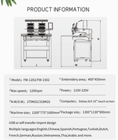 FUWEI FW-1502 Offre Spéciale Portable Double Tête Machine Broderie Usage Domestique