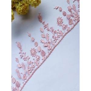 Fai da te cucito materiali artigianali fatti a mano bianchi, neri, rosa, Beige nastri di rifinitura in tessuto ricamato 13cm di larghezza - Product Image 2