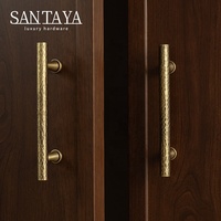 Poignées Santaya en laiton massif antique, finition martelée à la main, pour armoires de cuisine, tiroirs de chambre et commodes