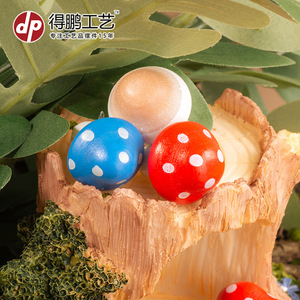 Ensemble d'ornements en forme de champignons en bois peints à la main en pin, décoration de table et de jardin D1284 - Product Image 4