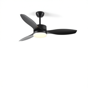 <b>Led</b> Ceiling Fan 52 Inch Black Modern Design Indoor Flush Mount 3 Blades Dc Motor Remote <b>Control</b> - Product Image 1