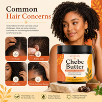 Crème capillaire au beurre de Chebe 102g, poudre de Chebe, beurre de karité, huile d'olive, beurre capillaire hydratant pour cheveux secs, crépus et bouclés
