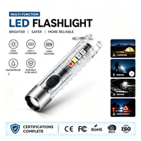Senter USB Mini AA Isi Ulang Tahan Air IP66 400 Lumens LED Darurat untuk Berkemah & Memancing Senter Daya Tinggi