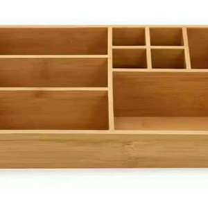 Organisateur de bureau en bois rectangulaire couleur bois naturel sans couvercle type sur pied pour rangement de bureau - Product Image 5