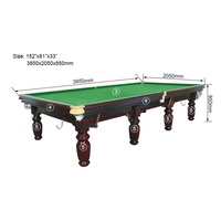 Table de billard professionnelle d'intérieur SZX 7ft 8ft 9ft avec cadre en bois massif, poches en cuir et coussinets en ardoise marbrée