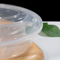Boîte à lunch jetable ronde à 3 compartiments, récipient alimentaire en plastique avec couvercle, compatible micro-ondes, pour la restauration, fournitures de restaurant
