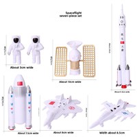 Ensemble de 7 pièces aérospatiales Série Ciel Étoilé Astronaute, Veilleuse Spatiale, Décoration de Bureau, Décoration de Gâteau, Ornements