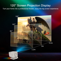 Mini projecteur vidéo portable 4K, écran 300'', 400 ANSI, Android, home cinéma, WiFi 6, BT5.2, stéréo HIFI, haut-parleurs intégrés