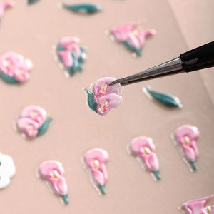 Adesivi per Unghie 5D 3D con Cartoni Animati in Rilievo, Piccoli Fiori di Tulipano Freschi in Plastica per Decorazione Unghie Fai-da-Te - Product Image 2