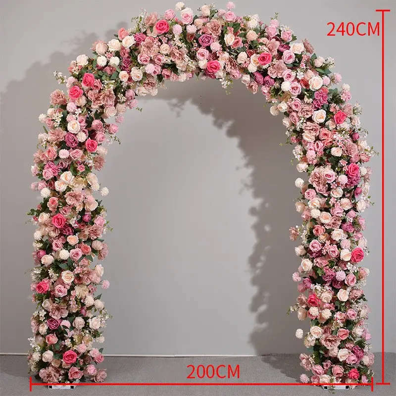 Boda Floral Arco Soporte Telón de fondo Decoración Flores artificiales de la boda