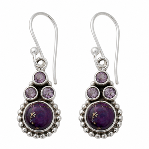 Vintage Purple <b>Blue</b> Green Drop <b>Earrings</b> Women Elegant Fashion Jewelry - Product Image 1