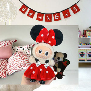 Venta al por mayor 17cm lindo dibujo animado Labu juguete diseñador abrigo falda suéter traje <span class=keywords><strong>para</strong></span> fiestas sentadas o colección de Juguetes - Product Image 6