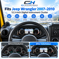 Pour Jeep Wrangler 2007-2010, tableau de bord numérique 12,3 pouces, compteur de vitesse, plug-and-play, tableau de bord numérique