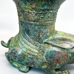 Modèle de conteneur à <span class=keywords><strong>vin</strong></span> en forme de lapin en bronze antique de qualité supérieure Collections d'expositions culturelles historiques Casting - Product Image 5