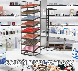 पाउडर लेपित ब्यूटी सैलून खुदरा स्टोर धातु फ्रीस्टैंडिंग कॉर्नर डिस्प्ले रैक के लिए आसान असेंबली - Product Image 2