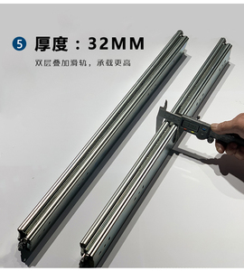 Th3248Glsx Bóng Mang Slide Hướng Dẫn Thép Không Gỉ Trượt Hai Cách Du Lịch Ngăn Kéo Trượt Nhiệm Vụ Nặng Nề Đồ Nội Thất Phần Cứng - Product Image 4