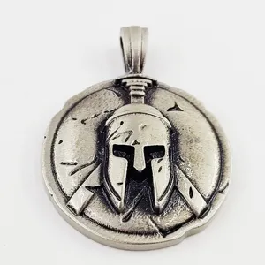 Spartan warrior helmet shield pendant INS hip hop necklace hot selling punk accessories
