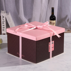 Scatola <span class=keywords><strong>di</strong></span> <span class=keywords><strong>torta</strong></span> regalo <span class=keywords><strong>di</strong></span> <span class=keywords><strong>compleanno</strong></span> personalizzata personalizzata augura scatole <span class=keywords><strong>di</strong></span> imballaggio <span class=keywords><strong>con</strong></span> nastro per la <span class=keywords><strong>torta</strong></span> - Product Image 4